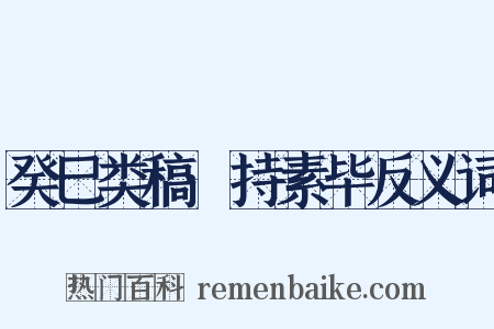 癸巳类稿·持素毕反义词是什么意思的图片